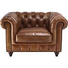 Macabane Fauteuil chesterfield 1 place vintage cuir GASTON