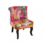 Macabane Fauteuil dossier capitonné imprimé patchwork en tissu Betty