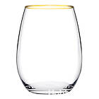 Pasabahce Set om 6 glas Amber med guld kant 570ml