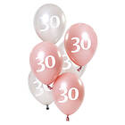 30-års Ballonger Rosa & Silver