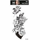 Tillfällig Tatuering 19 x 9cm Pistol med blommor