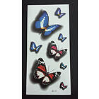 Tillfällig Tatuering 19 x 9cm 3D fjärilar
