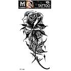 Tillfällig Tatuering 19 x 9cm En ros med metall stjälk