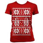 Retro X-Mas Knit Pattern Girly T-Shirt (Dam)