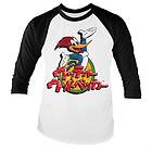 Woody Woodpecker Washed Japanese Logo Baseball Long Sleeve Tee, Long Sleeve T-Shirt (Herr)