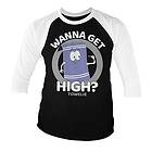South Park / Towelie Wanna Get High Baseball 3/4 Sleeve Tee, Long Sleeve T-Shirt (Herr)