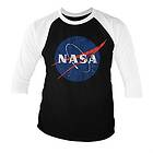 NASA Washed Insignia Baseball 3/4 Sleeve Tee, Long Sleeve T-Shirt (Herr)