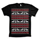 Christmas Knit Pattern White/Red T-Shirt (Herr)