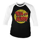 Tom & Jerry Washed Logo Baseball 3/4 Sleeve Tee, Long Sleeve T-Shirt (Herr)