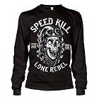 Speed Kills Lone Rebel Long Sleeve Tee, Long Sleeve T-Shirt (Herr)