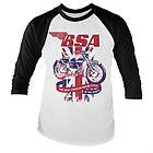 B.S.A. Union Jack Baseball Long Sleeve Tee, Long Sleeve T-Shirt (Herr)