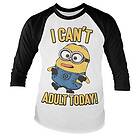 Minions - I Can't Adult Today Baseball Long Sleeve Tee, Long Sleeve T-Shirt (Herr) (Herr)