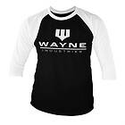 Batman - Wayne Industries Logo Baseball 3/4 Sleeve Tee, Long Sleeve T-Shirt (Herr)