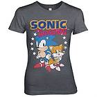 Sonic The Hedgehog Sonic & Tails Girly Tee T-Shirt (Dam)