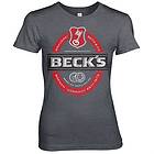 Beck's Beer Washed Label Logo Girly Tee T-Shirt (Dam)