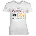 Crazy Cat Lady Girly Tee T-Shirt (Dam)