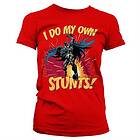 Batman I Do My Own Stunts Girly Tee T-Shirt (Dam)