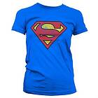 Superman Washed Shield Girly T-Shirt (Dam)