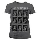 The Many Moods Of Batman Girly Tee T-Shirt (Dam)