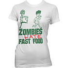 Zombies Hate Fast Food Girly Tee T-Shirt (Dam)