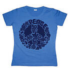 Psychedelic Peace Sign Girly T-shirt (Dam)