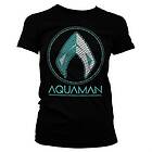 Aquaman Distressed Shield Girly Tee T-Shirt (Dam)