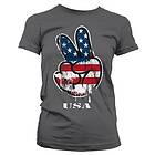 USA Peace Hand Girly T-Shirt (Dam)