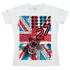 UK Flag 27 Grunge Girly T-shirt (Dam)