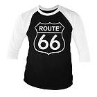 Route 66 Logo Baseball 3/4 Sleeve Tee, Long Sleeve T-Shirt (Herr)