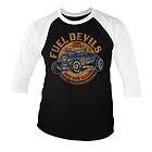 Fuel Devils Flame Rod Baseball 3/4 Sleeve Tee, Long Sleeve T-Shirt (Herr)