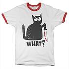 Cat Say What Ringer Tee T-Shirt (Herr)