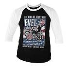 Evel Knievel Poster Baseball 3/4 Sleeve Tee, Long Sleeve T-Shirt (Herr)