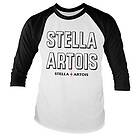 Stella Artois Retro Wordmark Baseball Long Sleeve Tee, Long Sleeve T-Shirt (Herr)