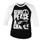 John Lennon Give Peace A Chance Baseball 3/4 Sleeve Tee, Long Sleeve T-Shirt (Herr)