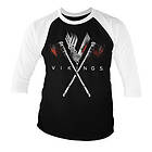 Vikings Axes Baseball 3/4 Sleeve Tee, Long Sleeve T-Shirt (Herr)