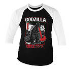 Godzilla Atomic Breath Baseball 3/4 Sleeve Tee, Long Sleeve T-Shirt (Herr)