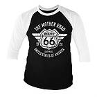 Route 66 The Mother Road Baseball 3/4 Sleeve Tee, Long Sleeve T-Shirt (Herr)