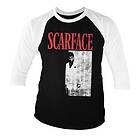 Scarface Poster Baseball 3/4 Sleeve Tee, Long Sleeve T-Shirt (Herr)