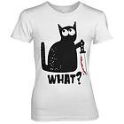 Cat Say What Girly Tee T-Shirt (Dam)