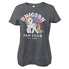 Unicorn Fan Club Girly Tee T-Shirt (Dam)