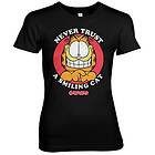 Garfield Never Trust A Smiling Cat Girly Tee T-Shirt (Dam)