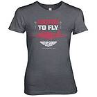 Top Gun Born To Fly Girly Tee T-Shirt (Dam)