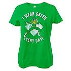 I Wear Green Every Day Girly Tee T-Shirt (Dam)