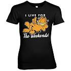 Garfield Live For The Weekend Girly Tee T-Shirt (Dam)