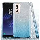 Mobilskal Samsung Galaxy S22+ (S22 plus) Glitter Blå/Silver