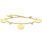 Thomas Sabo wih three discs and white stones gulfärgad armband A1962-414-39-L19V