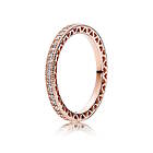 Pandora 14k Rose Gold-Plated 180963CZ Hearts of ring 16,60mm / 52