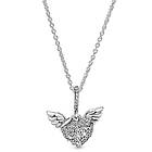 Pandora Celestial Pavè Heart & Angel Wings halsband 398505C01