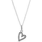 Pandora 398688C01-50 Sparkling Freehand Heart halsband