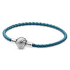 Pandora Moment Shell Clasp Braided Leather armband 598951C01-S1